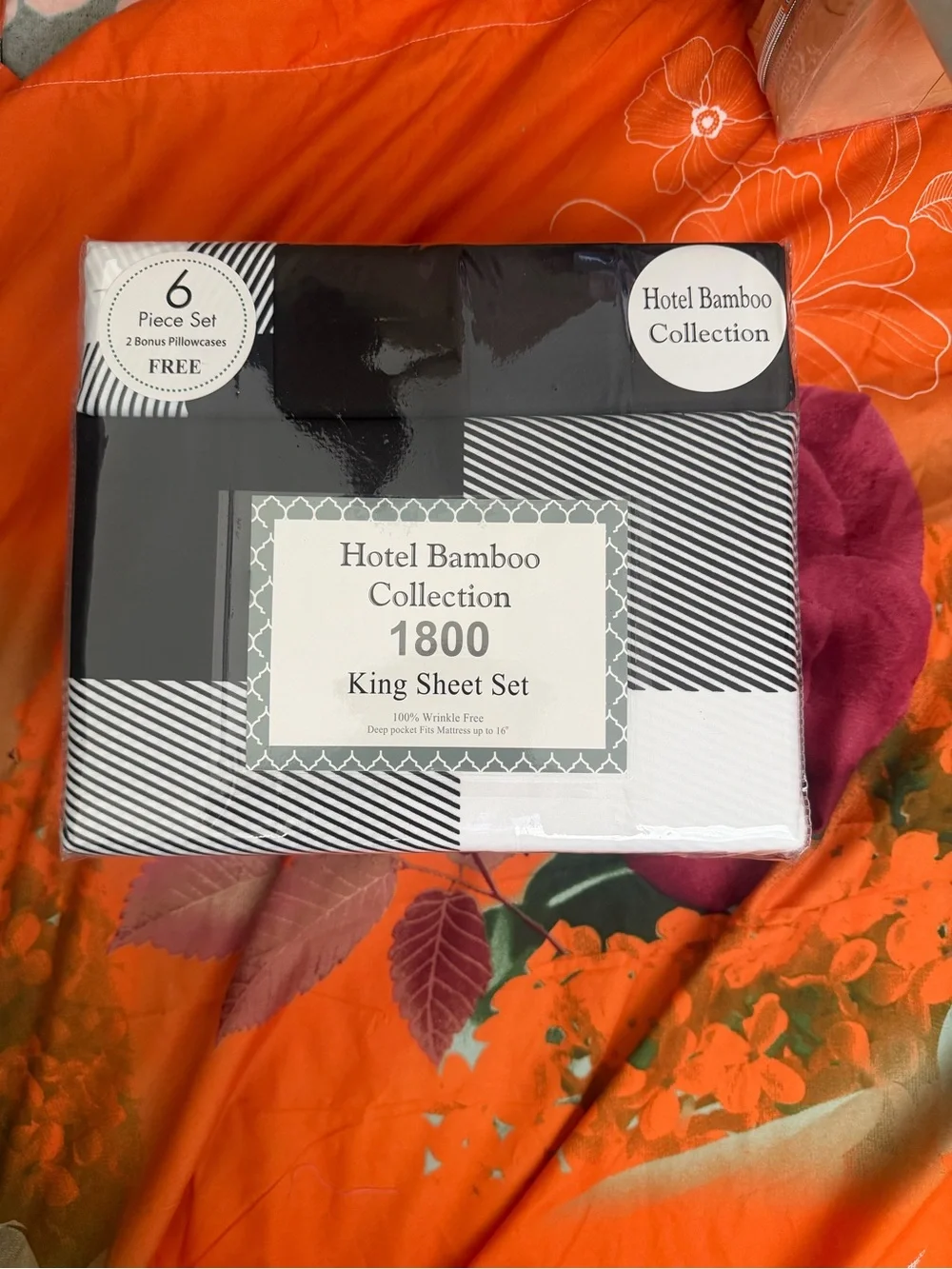 Hotel Collection King Sheet Set - Black & White Striped
